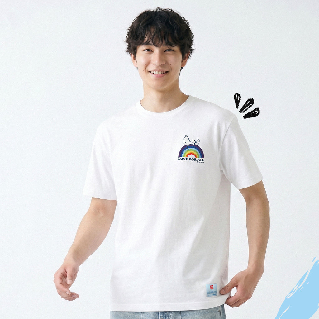 GQ Everyday x Peanuts™ Unisex Pride T-Shirt เสื้อยืดลาย Snoopy ธีม Pride