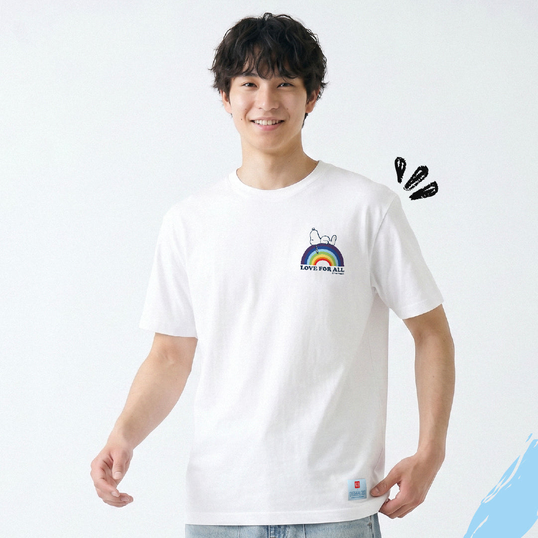 GQ Everyday x Peanuts™ Unisex Pride T-Shirt เสื้อยืดลาย Snoopy ธีม Pride