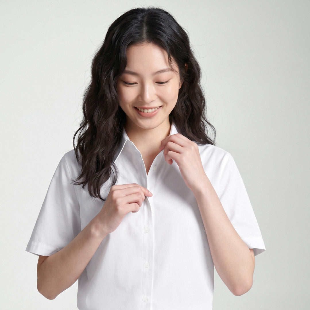 GQ Everyday Women Shirt Short Sleeves เสื้อเชิ้ตแขนสั้นผู้หญิง ดีไซน์คลาสสิก